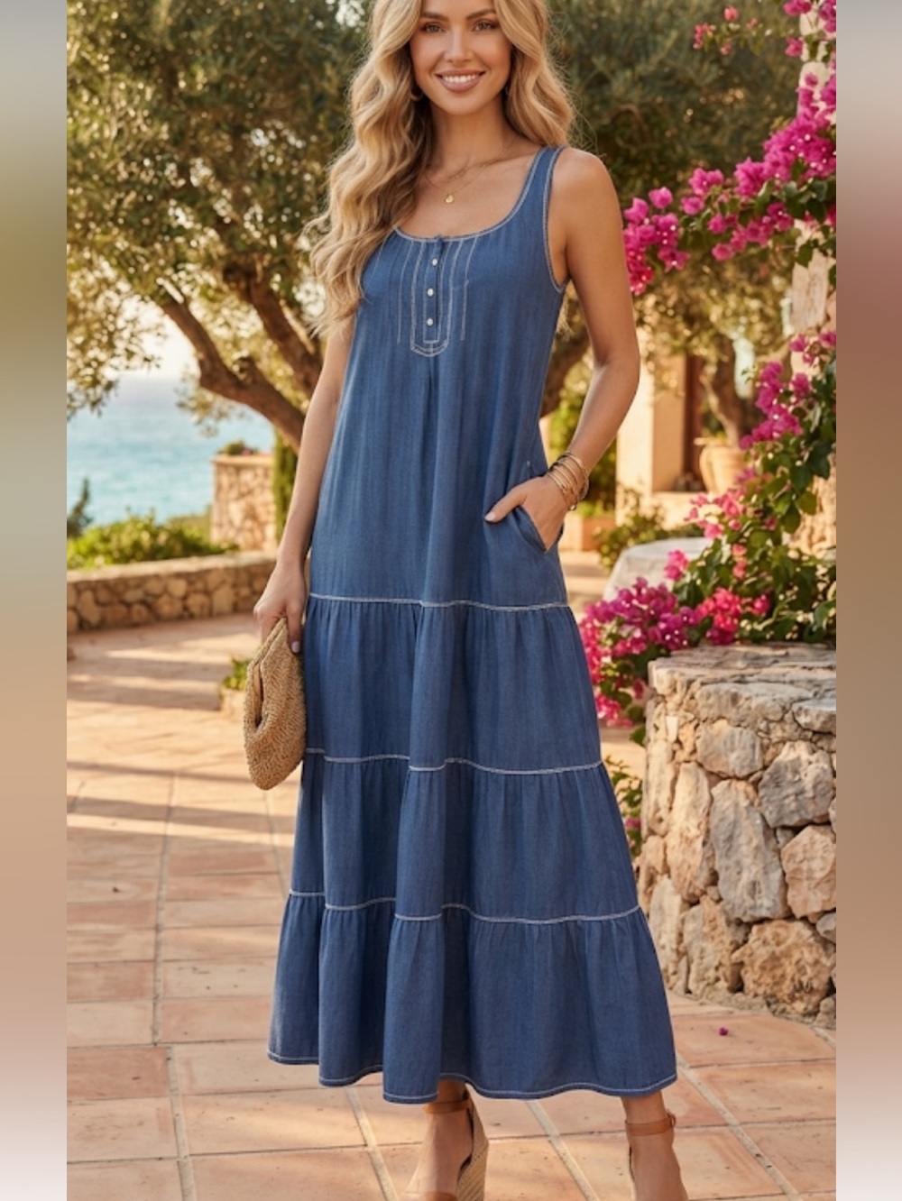 New Max Studio Sleeveless Split Maxi Dress